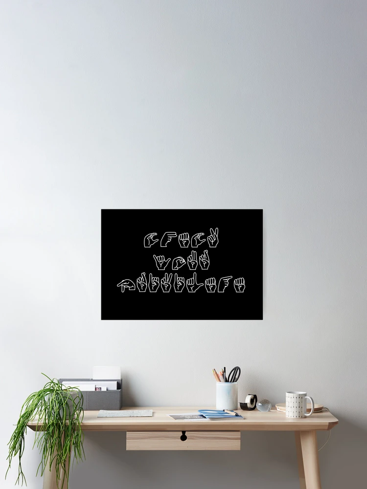 Thumbnail 2 of 3, Poster, Check Your Privilege in American Sign Language (ASL) designed and sold by averydavage.