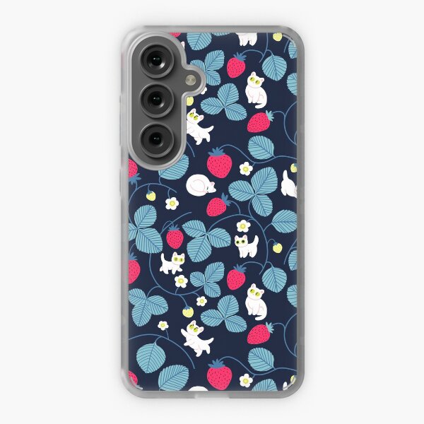 Item preview, Gatos de fresa - azul designed and sold by hellocloudy.