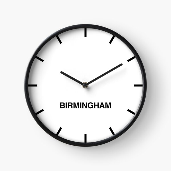 Item preview, Reloj de pared de la sala de prensa de la zona horaria de Birmingham designed and sold by bluehugo.