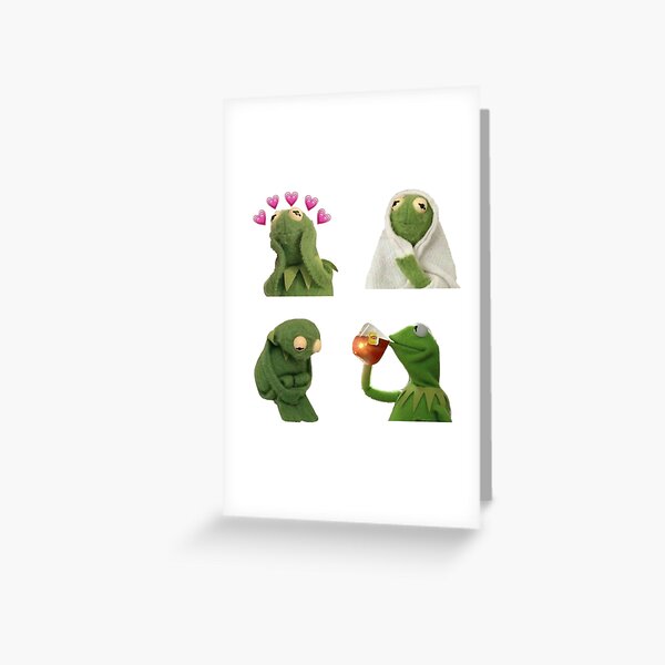 Aperçu de l'œuvre Ensemble d'autocollants mèmes Kermit créée et vendue par Lia Kolor.