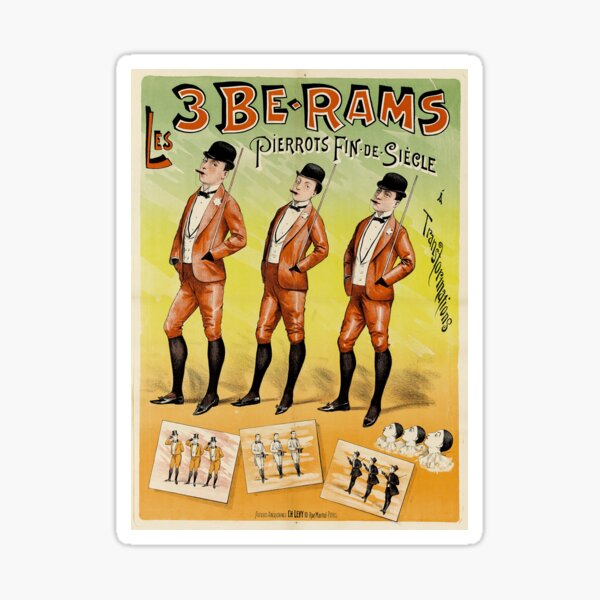 Aperçu de l'œuvre Paris Musées: Les 3 Be-Rams Pierrots Fin de Siècle créée et vendue par CitizenAwear.