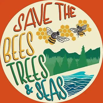 Artwork thumbnail, Save The Bees, Trees, & Seas | Retro by CarlosAlberto