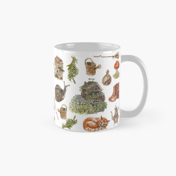 Item preview, Whimsical Hedge Witch Pattern - Wrap Around with White Background designed and sold by Regan Ralston.