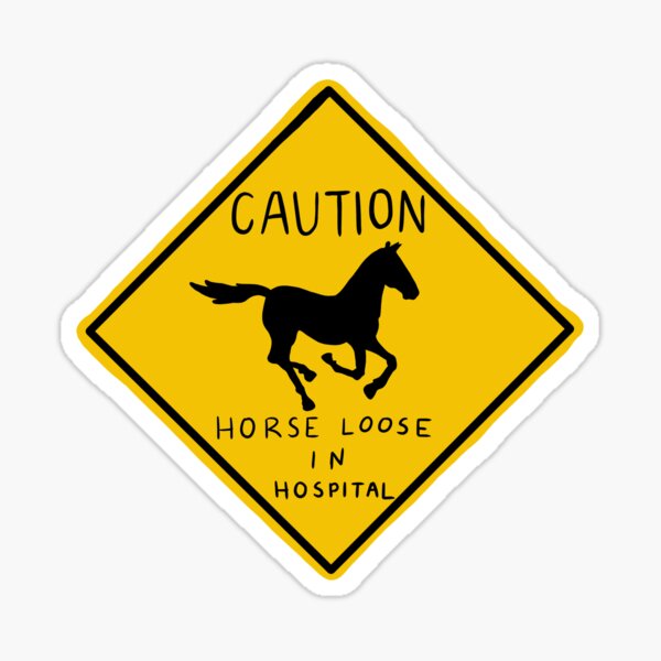 Aperçu de l'œuvre Attention cheval lâche à l'hôpital créée et vendue par mbdryden.
