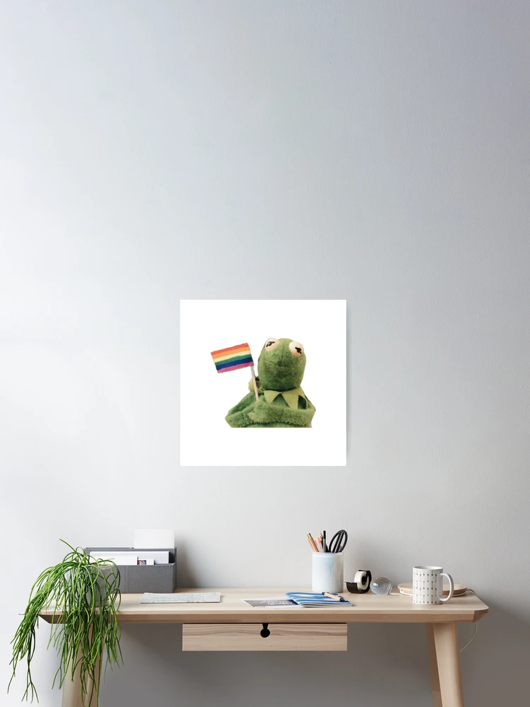 Thumbnail 2 of 3, Poster, pride flag kermit designed and sold by PascalesStuff.