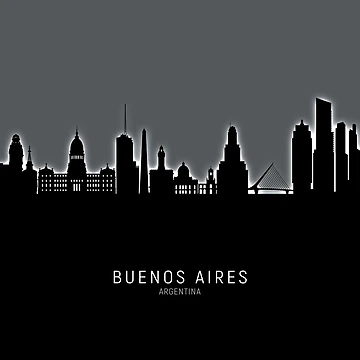 Aperçu de l'œuvre Buenos Aires Argentina Skyline de ArtPrints
