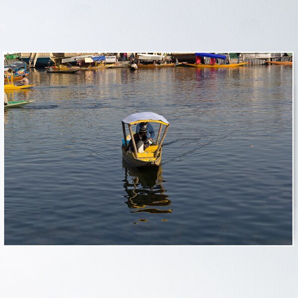 Item preview, 2 Kashmiri men in a small wooden boat in the Dal Lake in Srinagar designed and sold by ashishagarwal74.