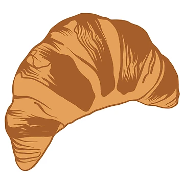 Artwork thumbnail, Flaky Croissant Illustration by murialbezanson