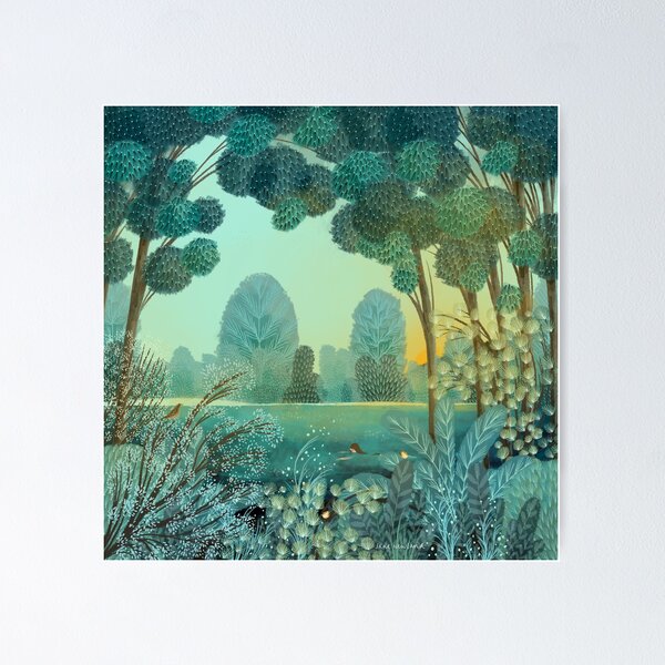 Artikelvorschau, wie die Sonne hinter den Bäumen hervorschaut. entworfen und verkauft von JANE NEWLAND.