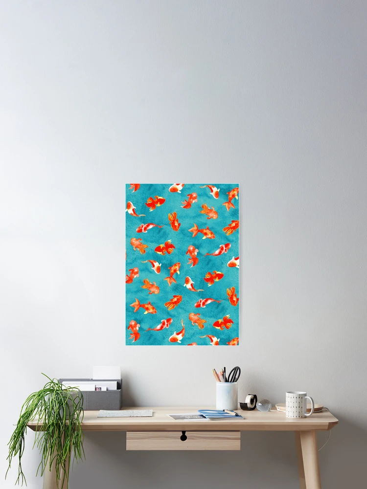 Thumbnail 2 of 3, Poster, Watercolor Goldfish Pond  designed and sold by TigaTiga.