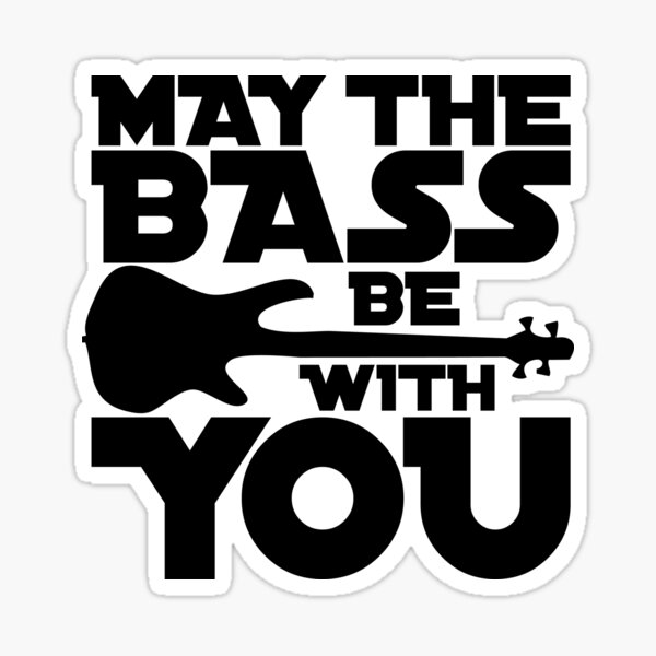 Artikelvorschau, MAY THE BASS BE WITH YOU bass player cute gift design typo idea entworfen und verkauft von jodotodesign.