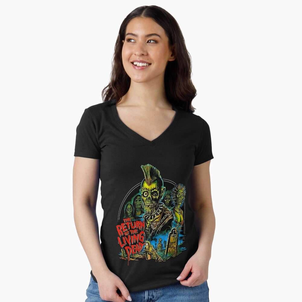 Vista previa del artículo con la obra «Camiseta entallada de cuello en V», diseñado y vendido por The Fit.