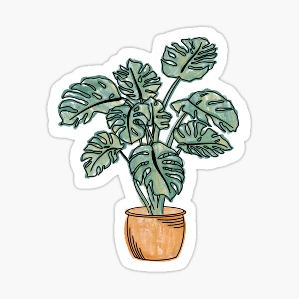 Item preview, Planta monstera en maceta de acuarela designed and sold by laurhog.