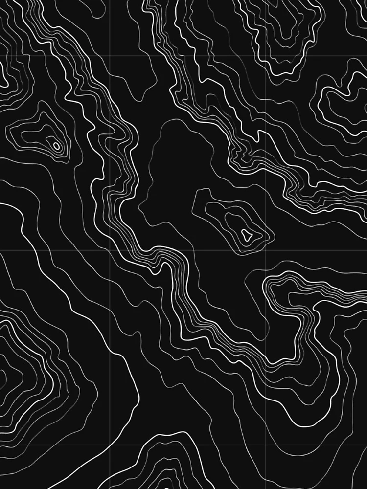 Thumbnail 4 of 4, iPhone Case, Black topography map designed and sold by AlexGolyakov.