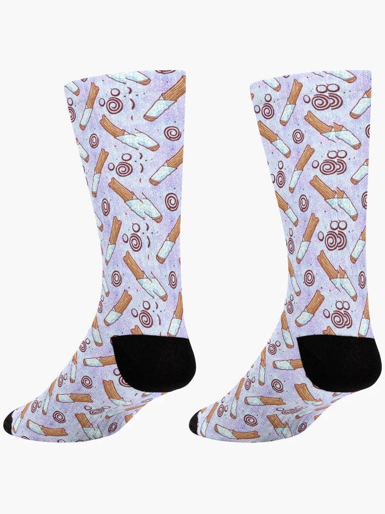 Aperçu 4 sur 5. Chaussettes avec l'œuvre Churro créée et vendue par MagicalNoms.