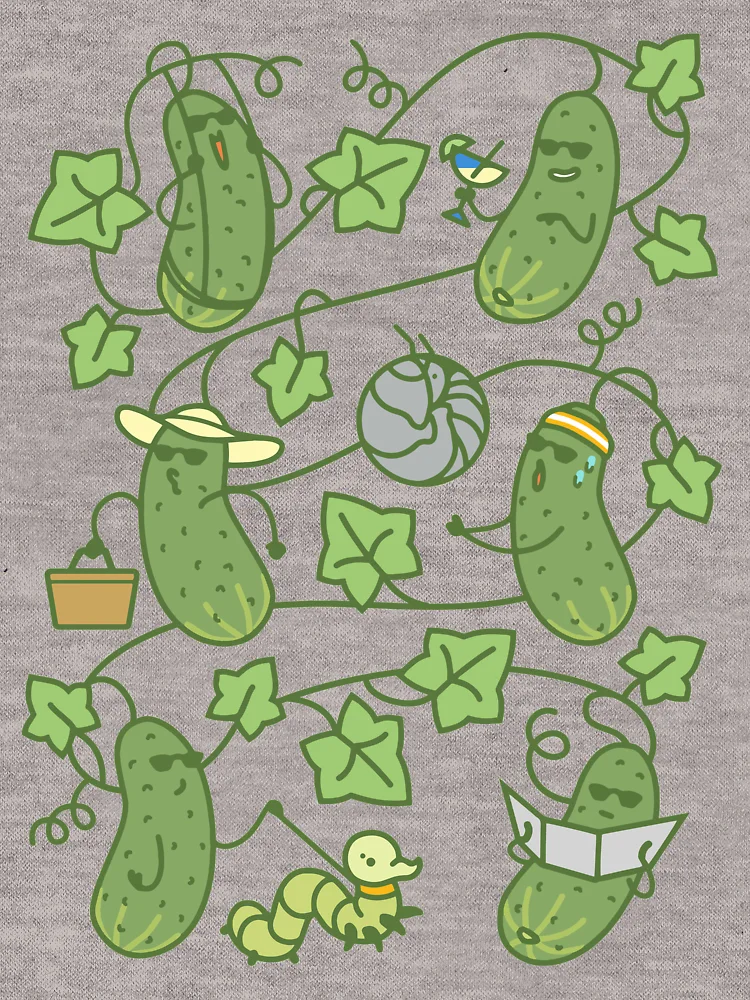Thumbnail 4 of 4, Fitted T-Shirt, Cucumber Summer designed and sold by Squosh.