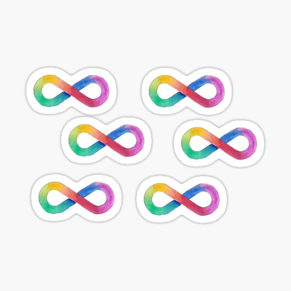 Aperçu de l'œuvre Symbole de l'infini arc-en-ciel de la fierté autiste créée et vendue par Inkysloth.