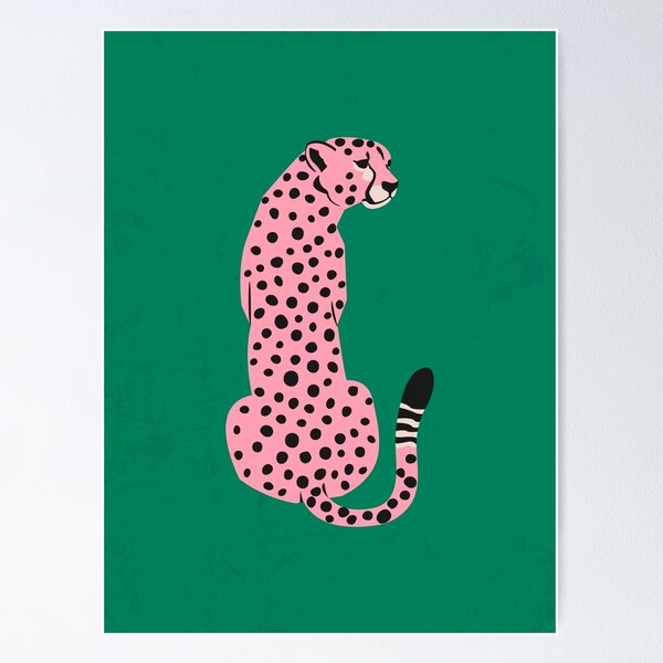 Artikelvorschau, Rosa Leopard | Afrikanischer Gepard | Tropische Pop-Art entworfen und verkauft von karanwashere.
