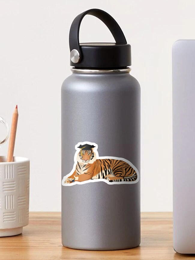 Thumbnail 1 of 3, Sticker, Graduation Tiger designed and sold by cmd-art.