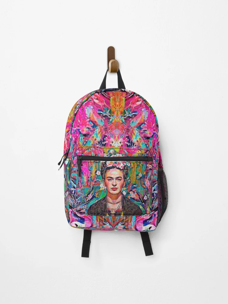 Imagen 1 de 3, Mochila con la obra Pintura rosa Frida, diseñada y vendida por Cesar Peralta.