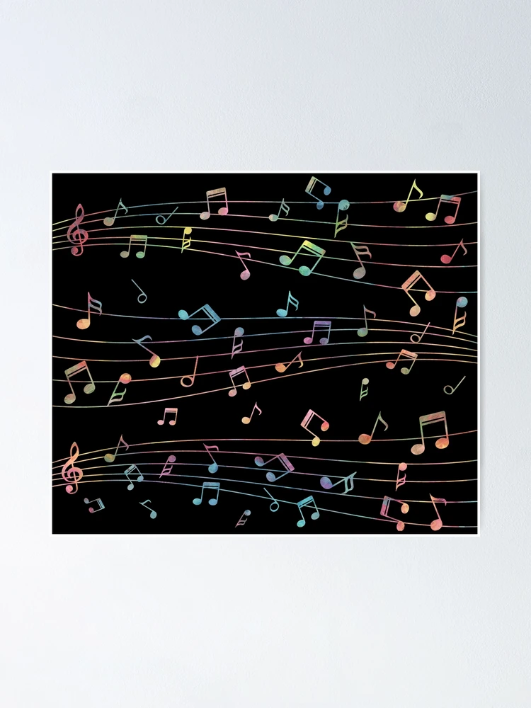 Thumbnail 1 of 3, Poster, Music Notes Colorful designed and sold by Primroaddesigns.