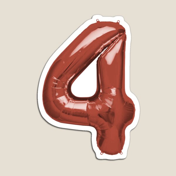 Item preview, Four Number 4 Metallic Rose Gold Mylar Foil Helium Balloon for Four Year Old Pre-Schooler designed and sold by Birthdates.