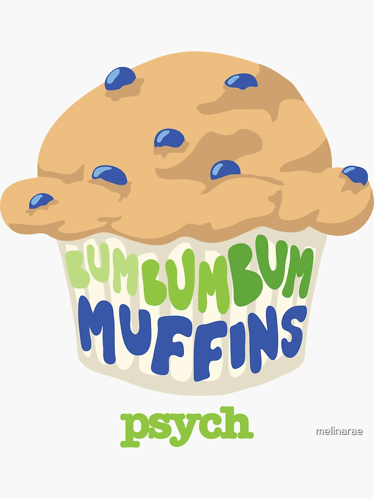 Imagen 3 de 3, Pegatina con la obra Psych TV- Bum Bum Bum Muffins, diseñada y vendida por melinarae.