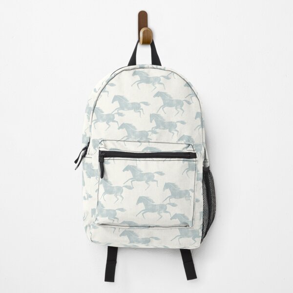 Item preview, Stampeding Wild Horses - Light Blue on Cream designed and sold by littlearrow.