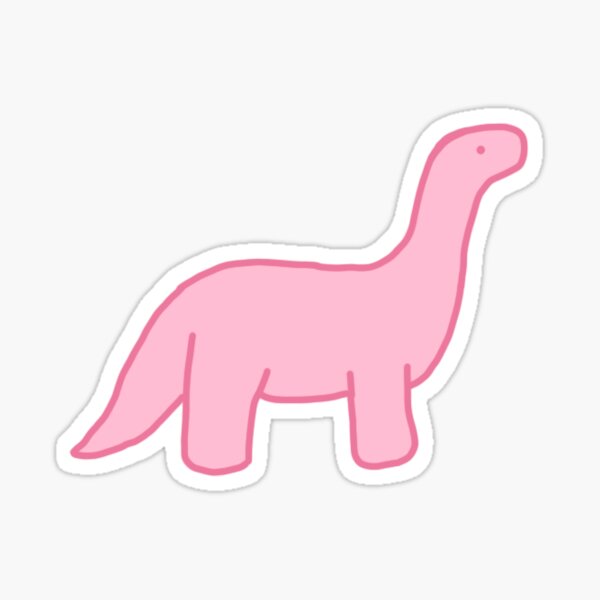 Aperçu de l'œuvre Autocollant de dinosaure rose (2 po) créée et vendue par Rin H.