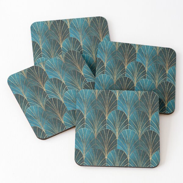 Item preview, Art Deco Waterfalls // Textured Teal designed and sold by The Wellington Boot.