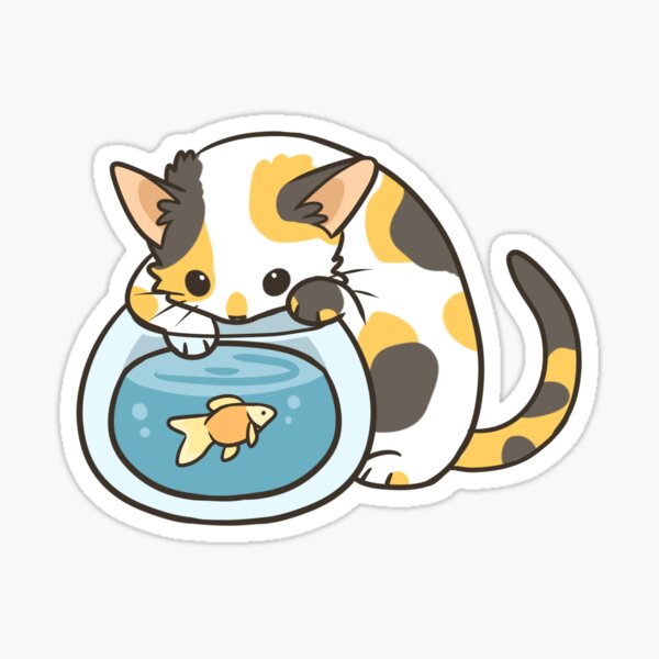 Artikelvorschau, Calico Kitty und Goldfisch entworfen und verkauft von pawlove.