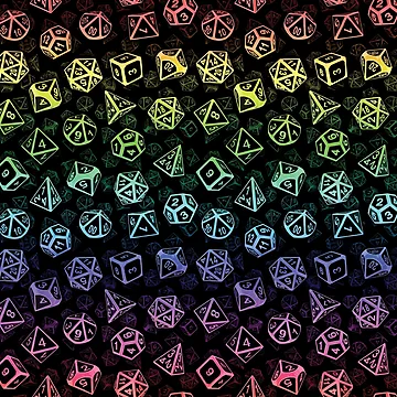 Artwork thumbnail, D20 Dice Set Pattern (Rainbow) by MaratusFunk
