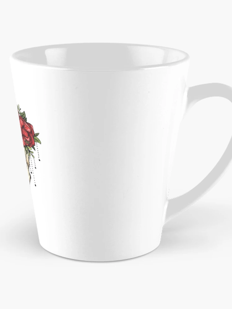 Thumbnail 1 of 4, Coffee Mug, Flower crown skull designed and sold by eDigi-Arts.