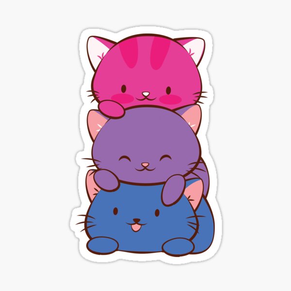 Artikelvorschau, Bisexuelle Flagge LGBT Bi Pride Süße Kawaii Katzen entworfen und verkauft von Irene Koh.