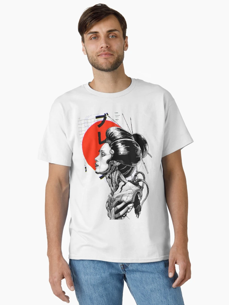 Aperçu 2 sur 7. T-shirt classique avec l'œuvre Cyberpunk Vaporwave japonais créée et vendue par OWLvision33.