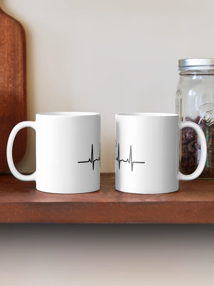 Thumbnail 2 of 6, Coffee Mug, Meeple Heartbeat EKG Pulse Boardgame Tabletop designed and sold by GamingThreads.