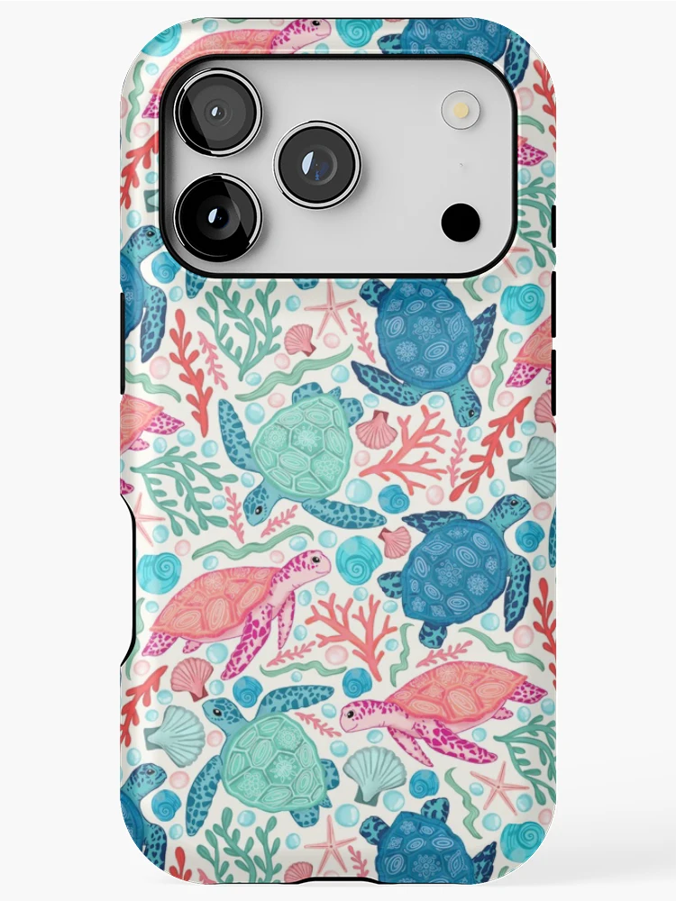 Imagen 1 de 4, Funda de iPhone con la obra Tortugas de Playa Paraíso, diseñada y vendida por Tangerine-Tane.
