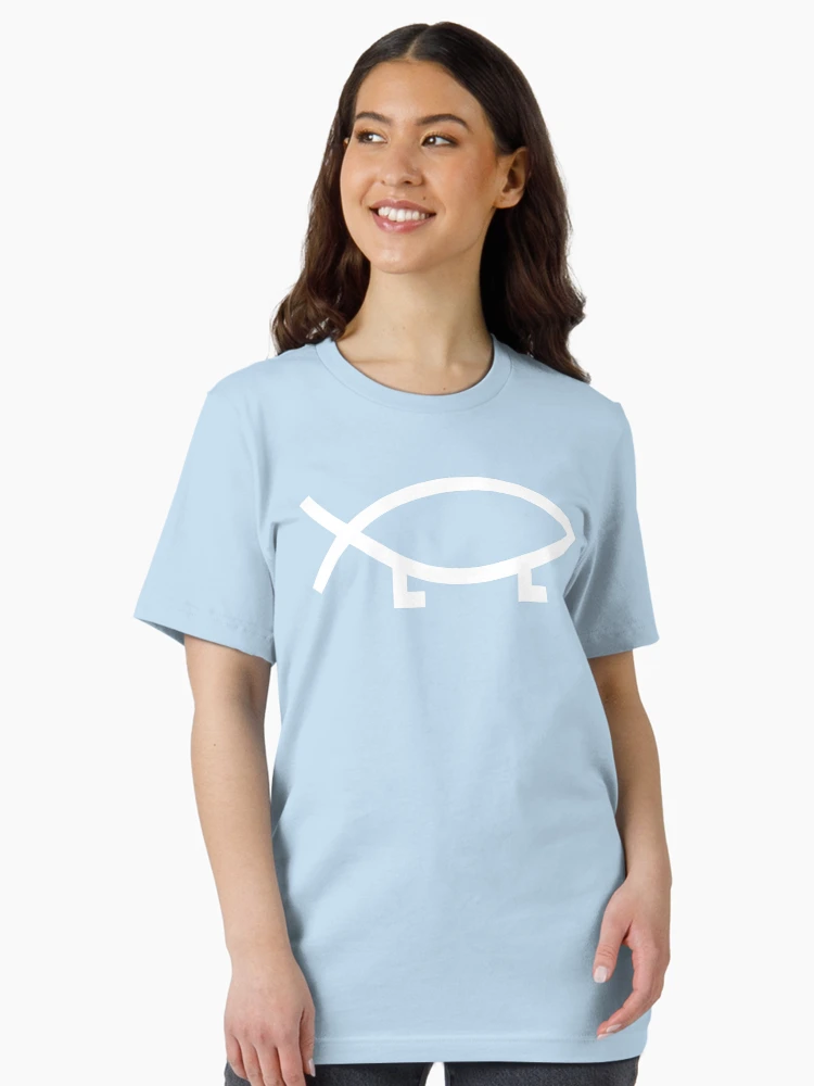 Aperçu 3 sur 7. T-shirt essentiel avec l'œuvre Poisson Jésus à pattes créée et vendue par christianity.
