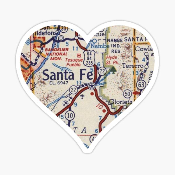 Item preview, Santa Fe Vintage Map designed and sold by Southwestsky.