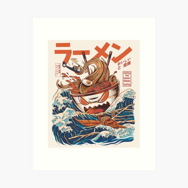 Item preview, El gran ramen de Kanagawa designed and sold by Ilustrata®.