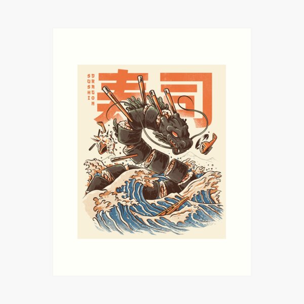 Item preview, Gran dragón de sushi designed and sold by Ilustrata®.