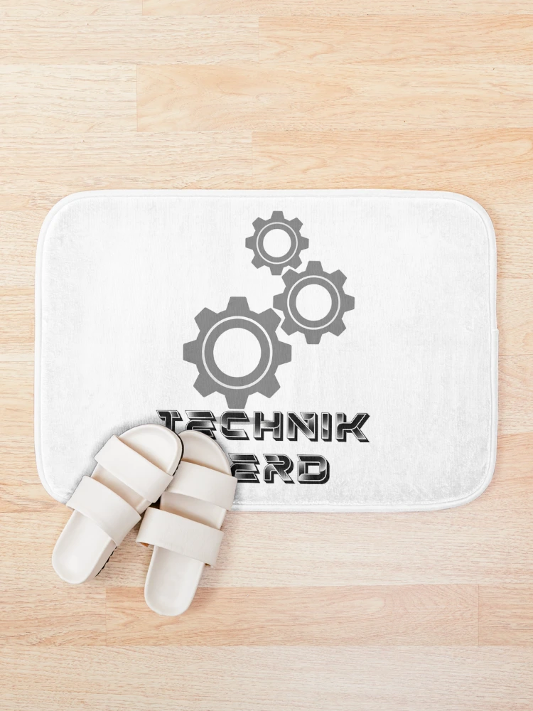 Thumbnail 1 of 6, Bath Mat, Tech nerd technology, robot, AI, gift idea designed and sold by ThommyBLN.
