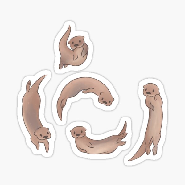 Item preview, River Otters Swimming designed and sold by ManonDeLArt.
