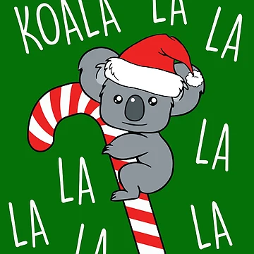 Aperçu de l'œuvre Koala La La La Candy Cane Aussie Cute Australian Christmas de B-RAD-Designs