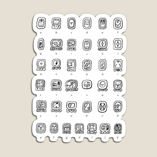 Aperçu de l'œuvre Guide de traduction de l'alphabet maya des hiéroglyphes créée et vendue par yisela.