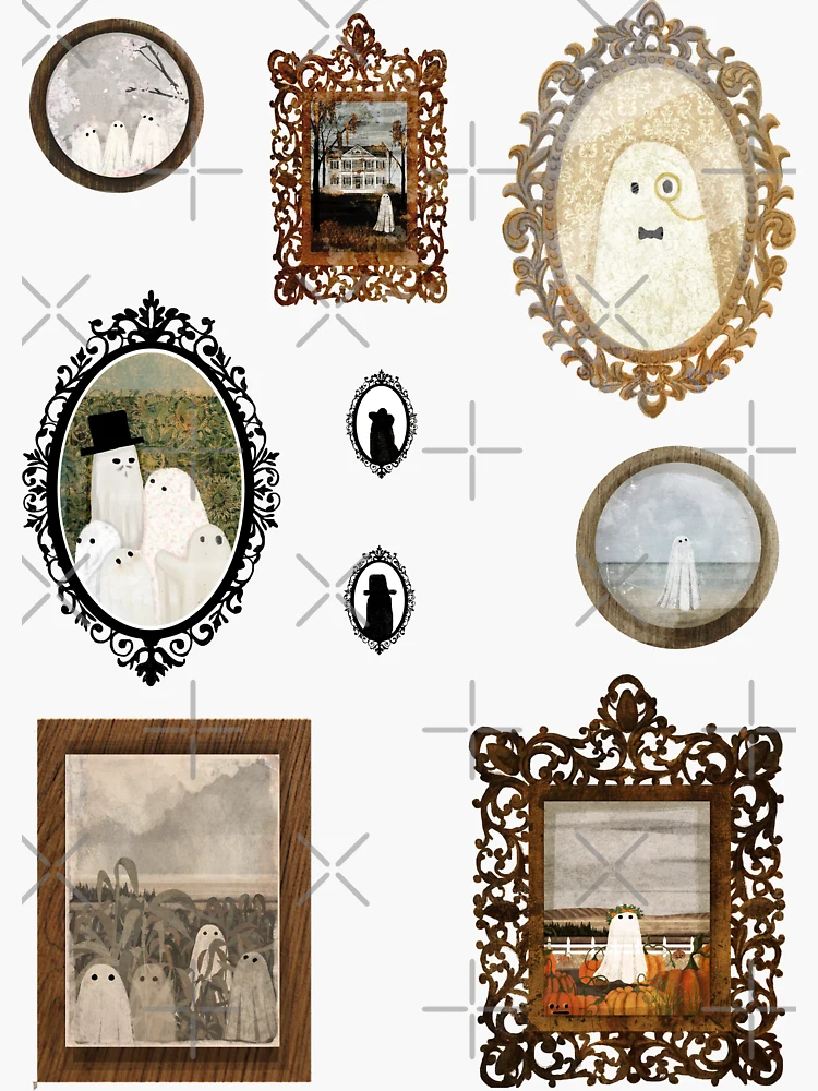 Thumbnail 3 von 3, Sticker, Ghost Portrait Sticker Set designt und verkauft von katherineblower.