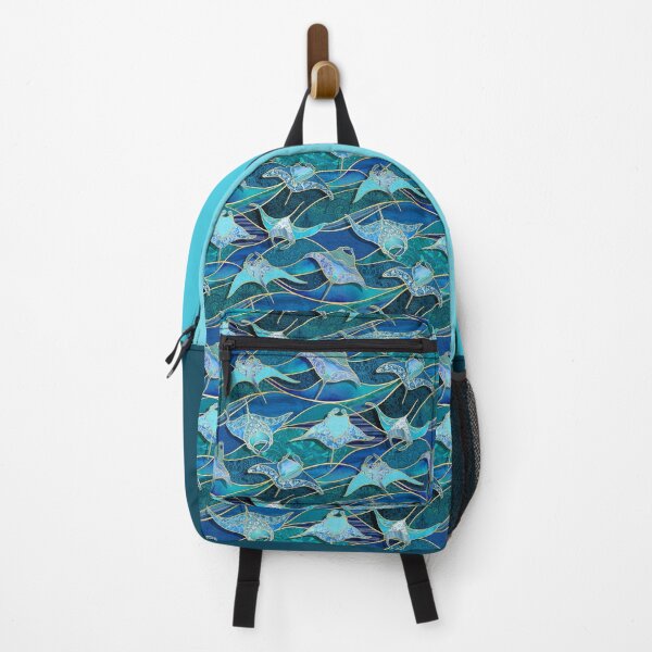Item preview, Patchwork Manta Rays in Sapphire and Turquoise Blue designed and sold by micklyn.