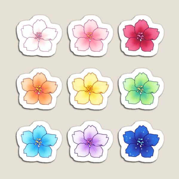 Aperçu de l'œuvre Pack fleurs de cerisier Sakura multicolores créée et vendue par arterialmotive.