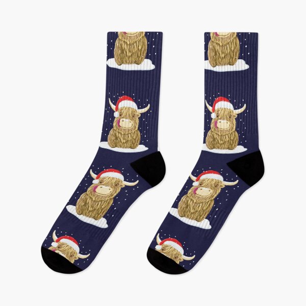 Item preview, Vaca escocesa highland en la nieve de navidad designed and sold by brodyquixote.