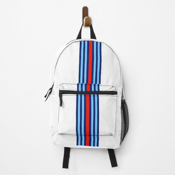 Item preview, Martini Racing Stripes Poster – Classic Blue Red White Livery Art designed and sold by Road To Track.